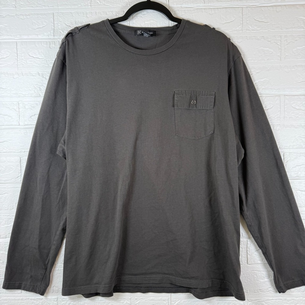 INC International Concepts Mens XL Pima Cotton Military Style Long Sleeve Shirt